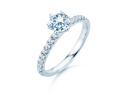 Engagement ring Classic Pavé in 18K white gold with diamonds 1.11ct G/SI