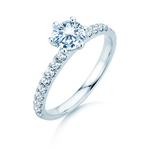 Engagement ring Classic Pavé in 18K white gold with diamonds 1.11ct G/SI
