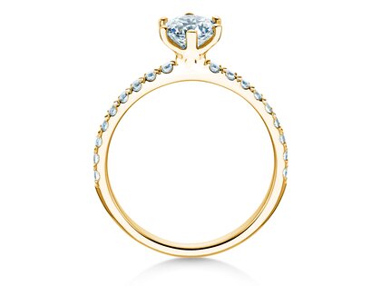 Engagement ring Classic Pavé in 14K yellow gold with diamonds 1.11ct G/SI