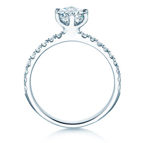 Engagement ring Classic Pavé in 14K white gold with lab-grown diamonds 1.36ct E/VS