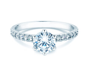 Engagement ring Classic Pavé in 14K white gold with lab-grown diamonds 1.36ct E/VS