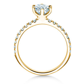 Engagement ring Classic Pavé in 9K yellow gold with lab-grown diamonds 1.36ct E/VS
