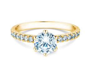 Engagement ring Classic Pavé in 9K yellow gold with lab-grown diamonds 1.36ct E/VS