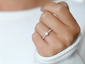 Engagement ring Classic Pavé in 18K yellow gold with diamonds 0.60ct G/SI