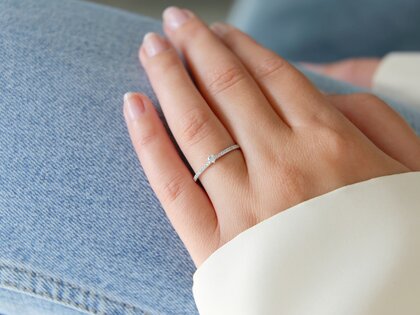 Engagement ring Classic Pavé in 18K white gold with diamonds 0.30ct G/SI
