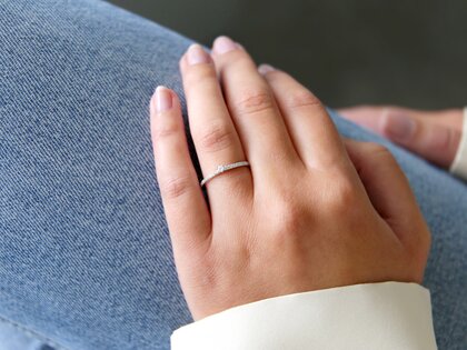 Engagement ring Classic Pavé in 14K white gold with diamonds 0.20ct G/SI