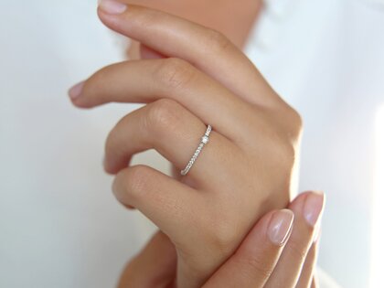 Engagement ring Classic Pavé in 14K white gold with diamonds 0.20ct G/SI