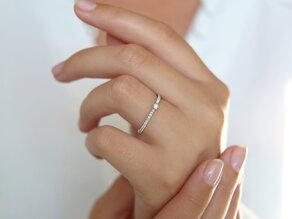 Engagement ring Classic Pavé in 14K white gold with diamonds 0.20ct G/SI
