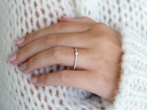 Engagement ring Classic Pavé in 18K white gold with diamonds 0.30ct G/SI