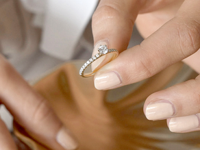 Engagement ring Classic Pavé in 18K yellow gold with diamonds 0.60ct G/SI