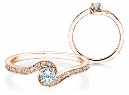 Engagement ring Crush  in 14K rosé gold with diamonds 0.27ct G/SI