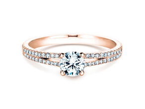 Engagement ring Dynasty Petite in 18K rosé gold with diamonds 0.85ct G/SI