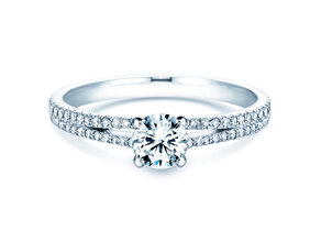 Engagement ring Dynasty Petite in 18K white gold with diamonds 0.85ct G/SI