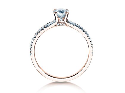 Engagement ring Dynasty Petite in 18K rosé gold with diamonds 0.85ct G/SI