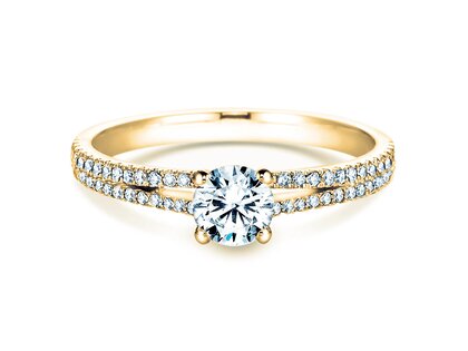 Engagement ring Dynasty Petite in 18K yellow gold with diamonds 0.85ct G/SI