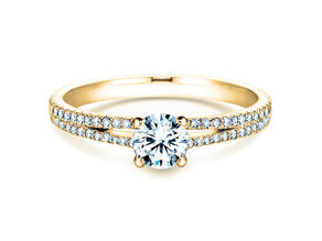 Engagement ring Dynasty Petite in 18K yellow gold with diamonds 0.85ct G/SI