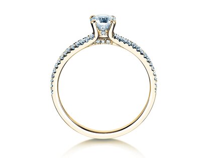 Engagement ring Dynasty Petite in 18K yellow gold with diamonds 0.85ct G/SI