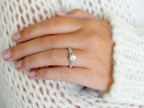 Engagement ring Dynasty in 18K white gold with diamonds 1.27ct G/SI