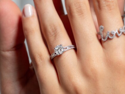 Engagement ring Dynasty in 18K white gold with diamonds 1.27ct G/SI