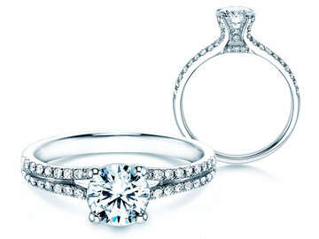 Engagement ring Dynasty in 18K white gold with diamonds 1.27ct G/SI