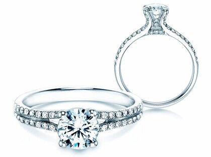 Engagement ring Dynasty in 18K white gold with diamonds 1.27ct