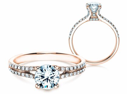 Engagement ring Dynasty in 18K rosé gold with diamonds 1.27ct G/SI