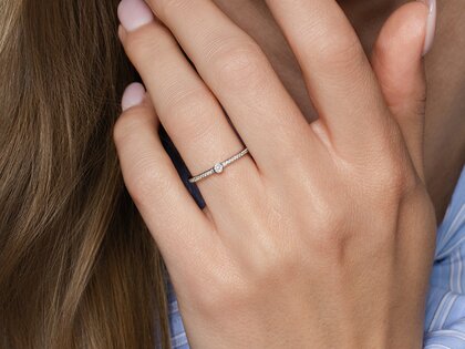 Engagement ring Eternal Pavé in 14K white gold with diamonds 0.21ct G/SI
