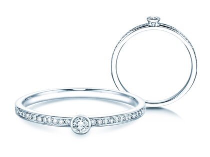 Engagement ring Eternal Pavé in 18K white gold with diamonds 0.25ct G/SI