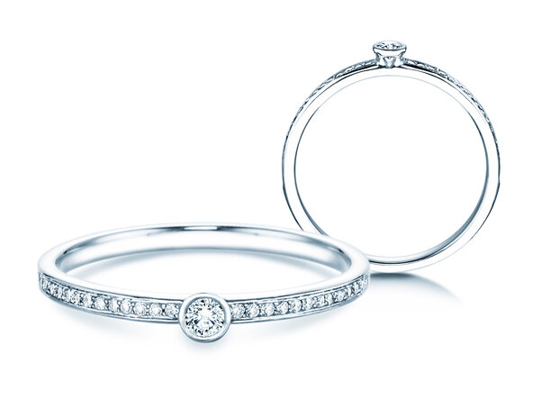 Engagement ring Eternal Pavé in 18K white gold with diamonds 0.25ct G/SI