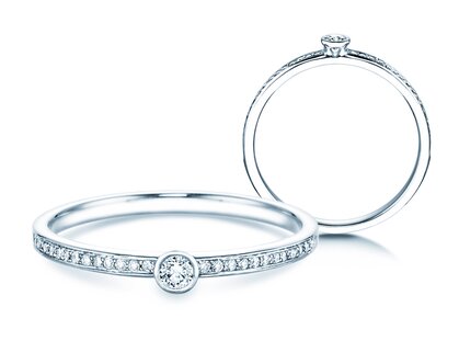 Engagement ring Eternal Pavé in 14K white gold with diamonds 0.21ct
