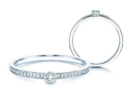 Engagement ring Eternal Pavé in 14K white gold with diamonds 0.21ct G/SI