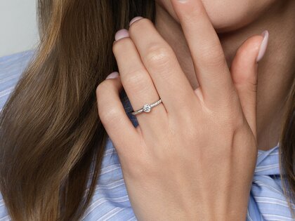 Engagement ring Eternal Pavé in 14K white gold with diamonds 0.40ct G/SI