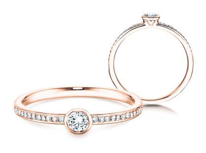 Engagement ring Eternal Pavé in 18K rosé gold with diamonds 0.70ct