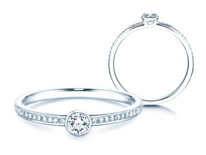Engagement ring Eternal Pavé in 18K white gold with diamonds 0.30ct G/SI
