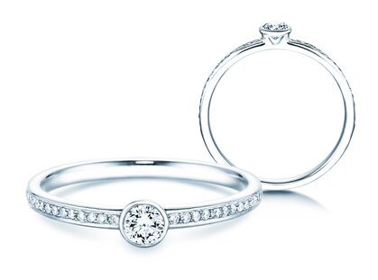 Engagement ring Eternal Pavé in platinum 950/- with diamonds 0.35ct
