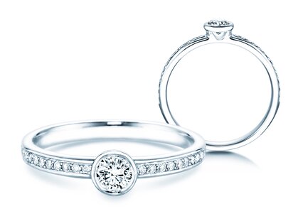 Engagement ring Eternal Pavé in 18K white gold with diamonds 0.40ct G/SI