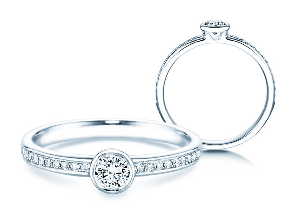 Engagement ring Eternal Pavé in 14K white gold with diamonds 0.40ct G/SI