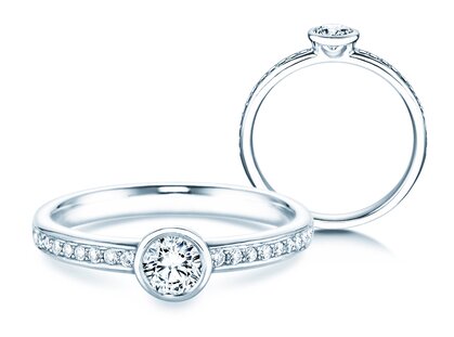 Engagement ring Eternal Pavé in 14K white gold with diamonds 0.46ct