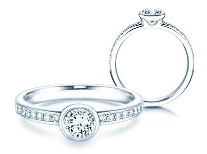 Engagement ring Eternal Pavé in 18K white gold with diamonds 0.60ct G/SI