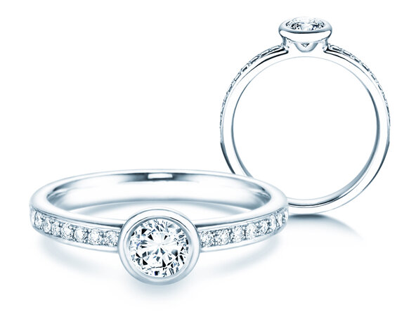 Engagement ring Eternal Pavé in 18K white gold with diamonds 0.60ct G/SI