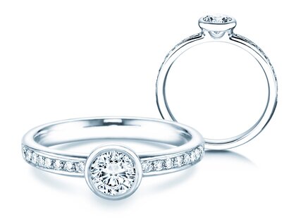 Engagement ring Eternal Pavé in 14K white gold with diamonds 0.70ct G/SI