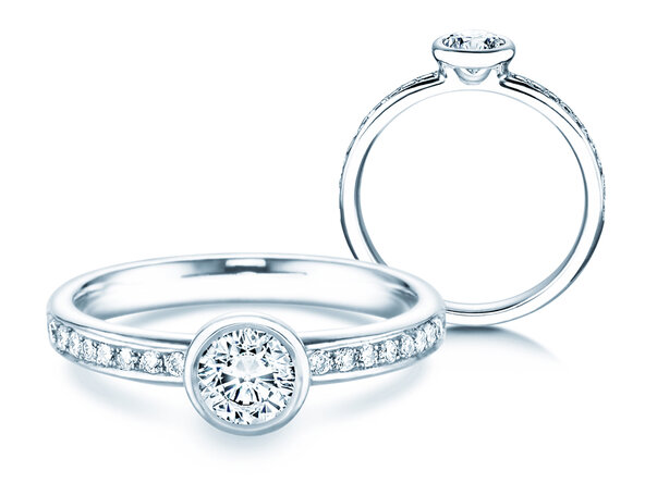 Engagement ring Eternal Pavé in 14K white gold with diamonds 0.70ct G/SI