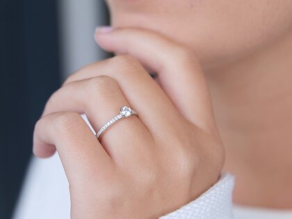 Engagement ring Eternal Pavé in 18K white gold with diamonds 0.35ct G/SI