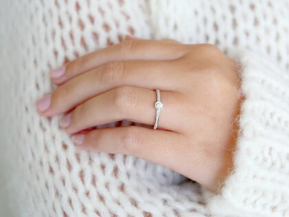 Engagement ring Eternal Pavé in 18K white gold with diamonds 0.35ct G/SI