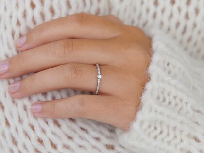 Engagement ring Eternal Pavé in 14K white gold with diamonds 0.21ct G/SI