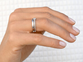 Engagement ring Eternal Pavé in 18K white gold with diamonds 0.35ct G/SI