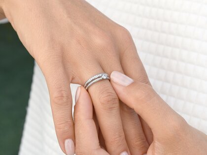 Engagement ring Eternal Pavé in 18K white gold with diamonds 0.25ct G/SI