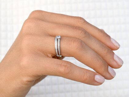 Engagement ring Eternal Pavé in 18K white gold with diamonds 0.25ct G/SI