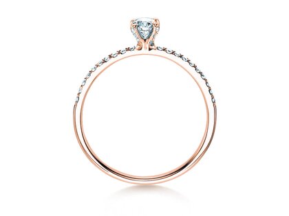 Engagement ring Grace Petite in 18K rosé gold with diamonds 0.43ct G/SI