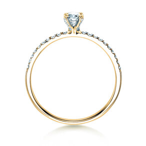 Engagement ring Grace Petite in 18K yellow gold with diamonds 0.43ct G/SI